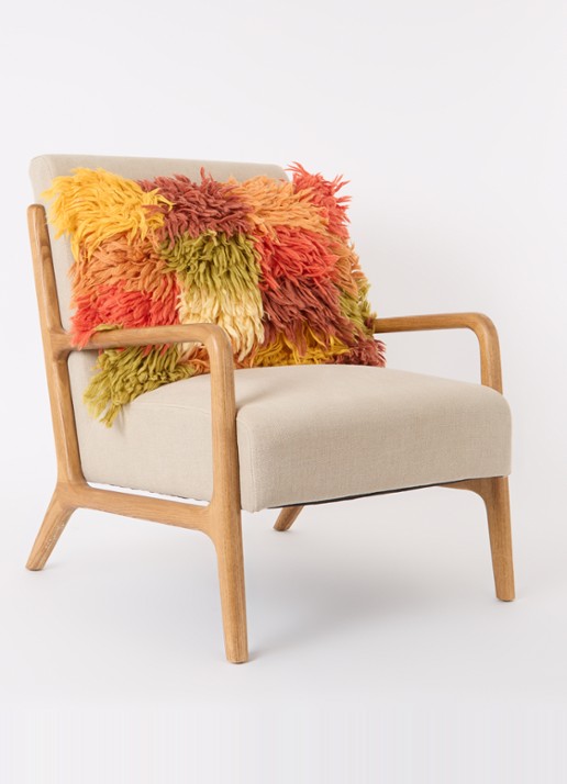 HKliving Fluffie Rag sierkussen 60 x 40 cm - voorkant 4 multicolor