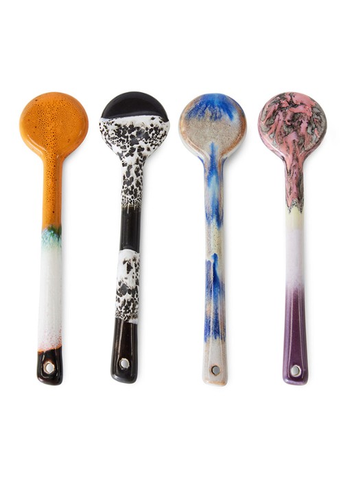 HKliving Force koffielepel set van 4 - voorkant 2 multicolor