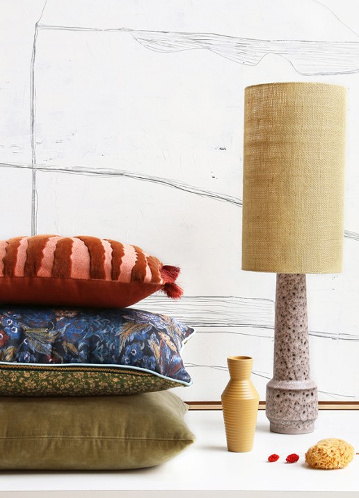 HKliving Fringe Velvet Tiger sierkussen 25 x 40 cm - voorkant 4 roze