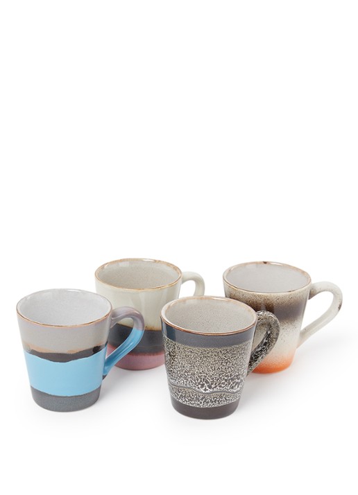 HKliving Funky espressokopje 8 cl set van 4