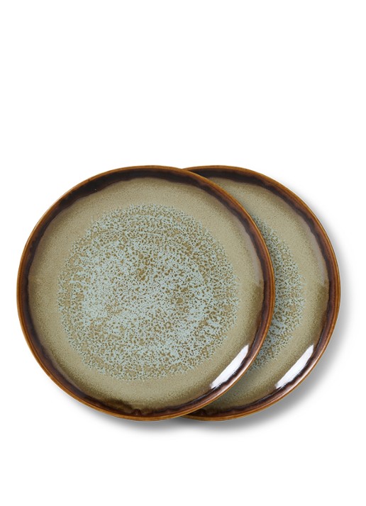 HKliving Gebaksbordje 17,5 cm set van 2 - voorkant 3 donkerblauw