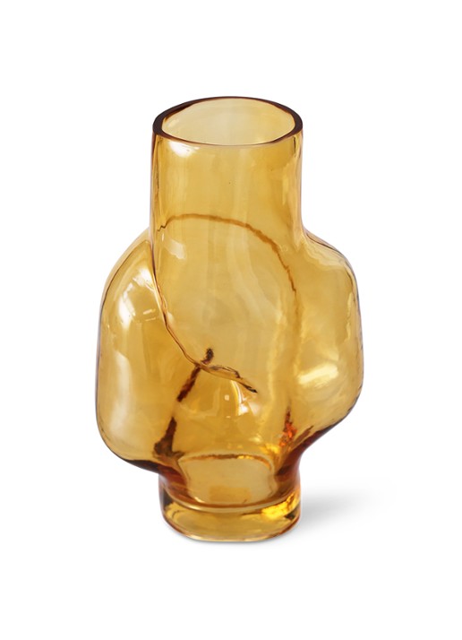 HKliving Gleam High vaas 32 cm - detail okergeel
