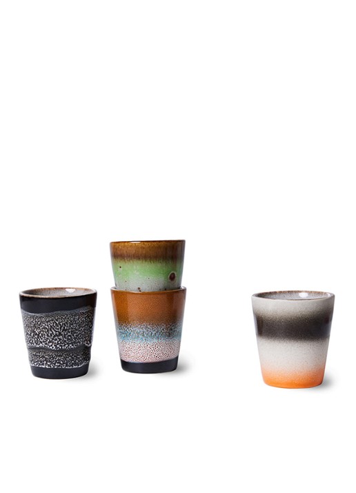 HKliving Good Vibes espressokopje 8 cl set van 4 - detail multicolor