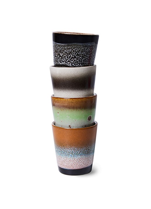 HKliving Good Vibes espressokopje 8 cl set van 4 - detail 2 multicolor