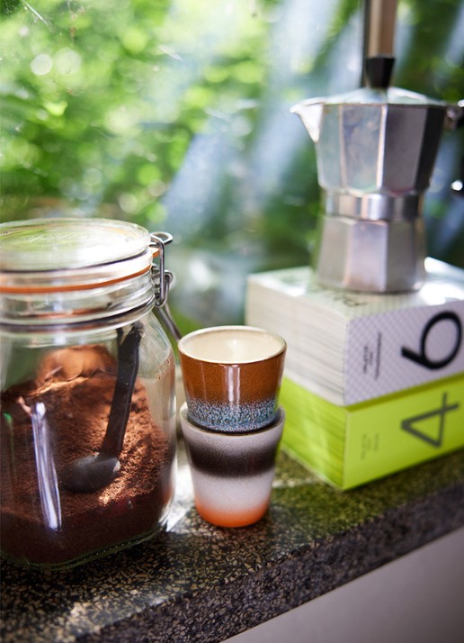 HKliving Good Vibes espressokopje 8 cl set van 4 - detail 3 multicolor
