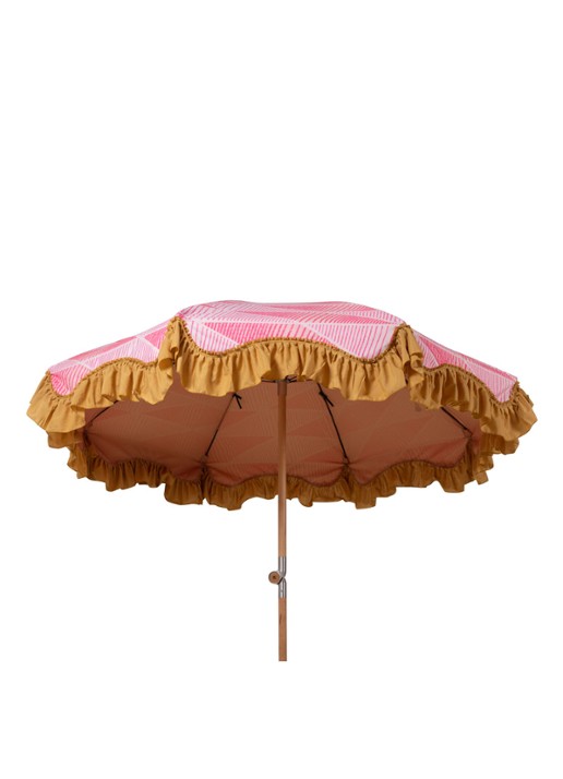 HKliving Graphic Twist strand parasol 200 cm - detail roze