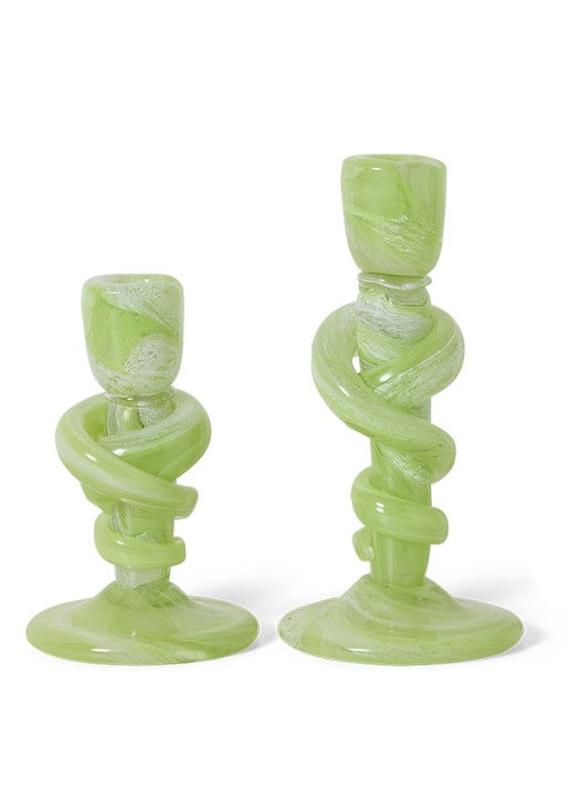 HKliving Knotted L kandelaar - detail 4 groen