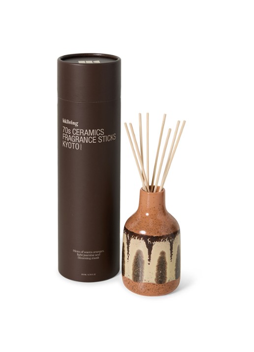HKliving Kyoto geurstokjes 200 ml - achterkant bruin