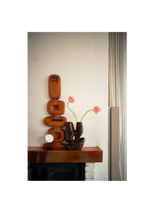 HKliving  L vaas 25 cm - voorkant 2 bruin