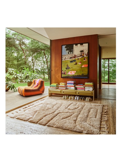 HKliving Limitless vloerkleed 140 x 200 cm - voorkant 2 gebroken wit