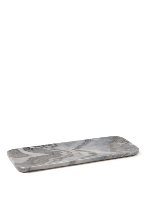 HKliving Marble serveerplank 30 x 12 cm - voorkant grijs