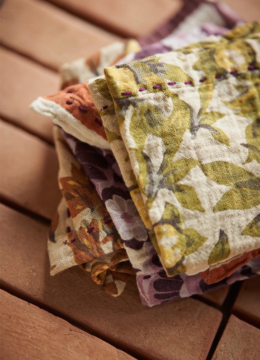 HKliving Mediterranean Olive servet 30 x 30 cm set van 2 - detail 2 groen