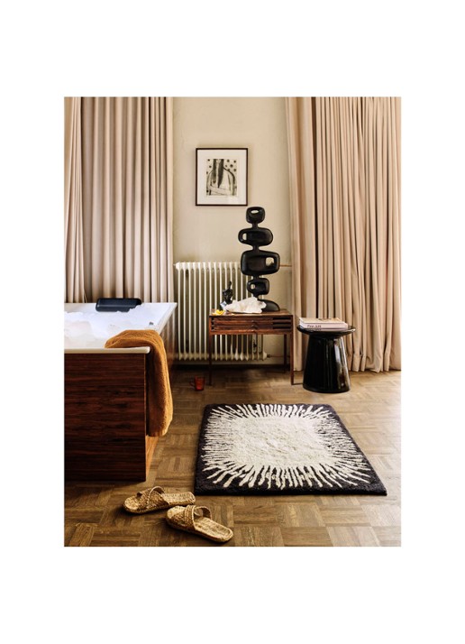 HKliving Monochrome badmat 75 x 120 cm  - voorkant 2 zwart