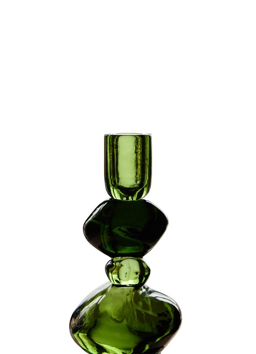 HKliving Nienke Sikkema kandelaar 23 cm - voorkant 3 groen