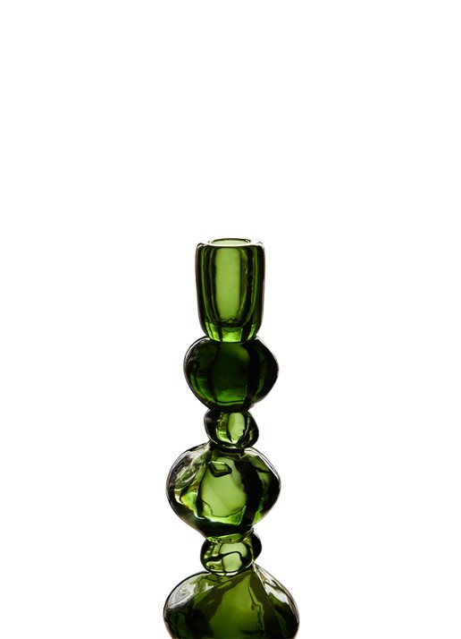 HKliving Nienke Sikkema kandelaar 32,5 cm - voorkant 2 groen