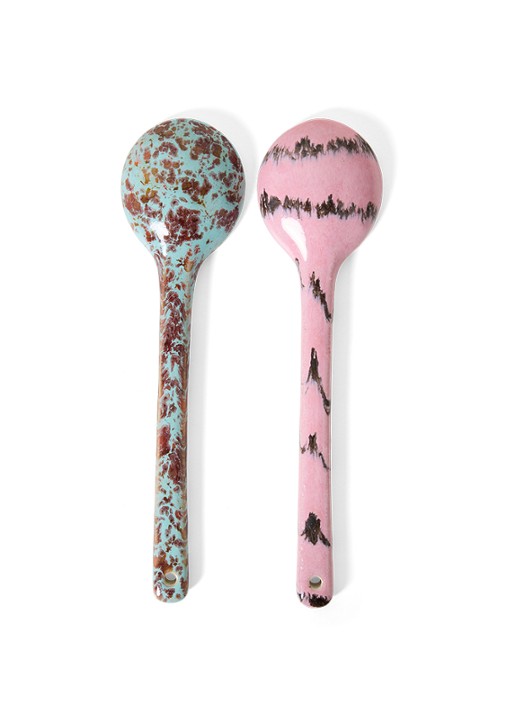 HKliving Opschepbestek set van 2 - voorkant 3 roze