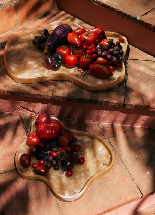 HKliving Patio dienblad 41,5 x 33 cm - voorkant 5 creme
