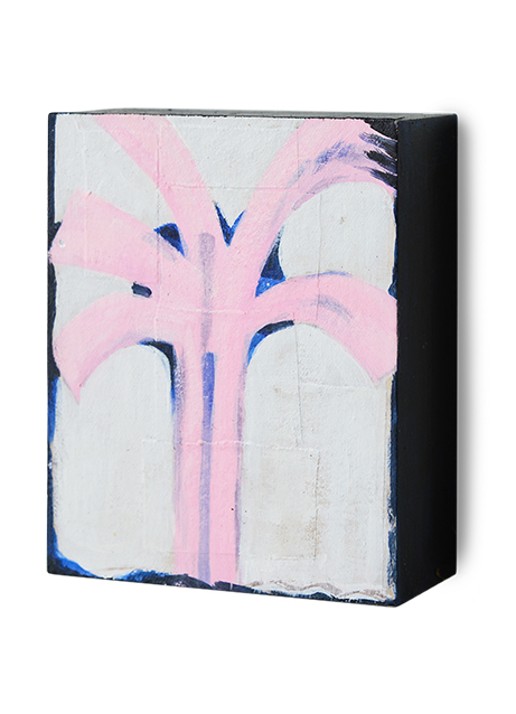HKliving Pocket Exhibit: Palmlines wandelement 16 x 13 cm - voorkant 4 roze