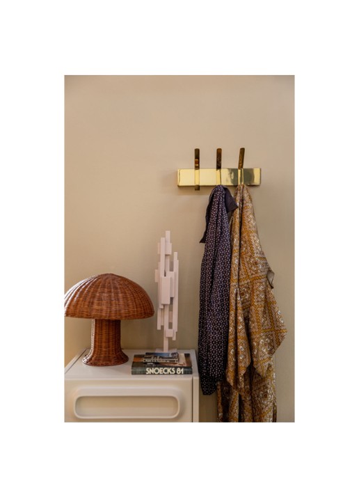 HKliving Rattan tafellamp Ø34 cm - voorkant 2 cognac