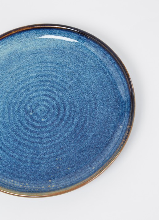 HKliving Rustic ontbijtbord 20,5 cm  - detail 3 indigo