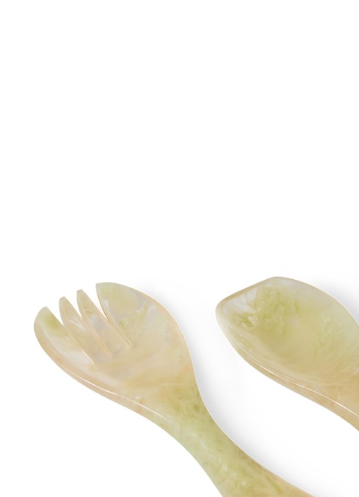 HKliving Saladebestek 2-delig - achterkant 4 groen