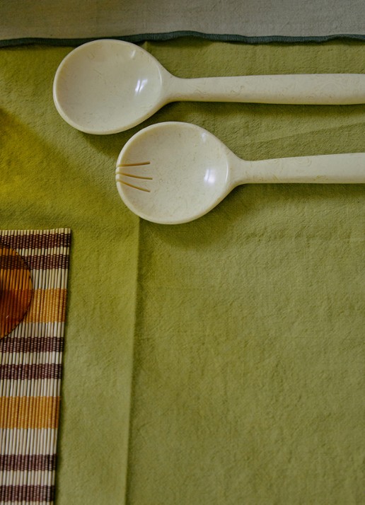 HKliving Saladebestek 2-delig - achterkant 4 beige