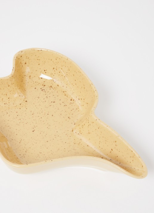 HKliving Shell serveerschaal 30 cm - voorkant 2 okergeel