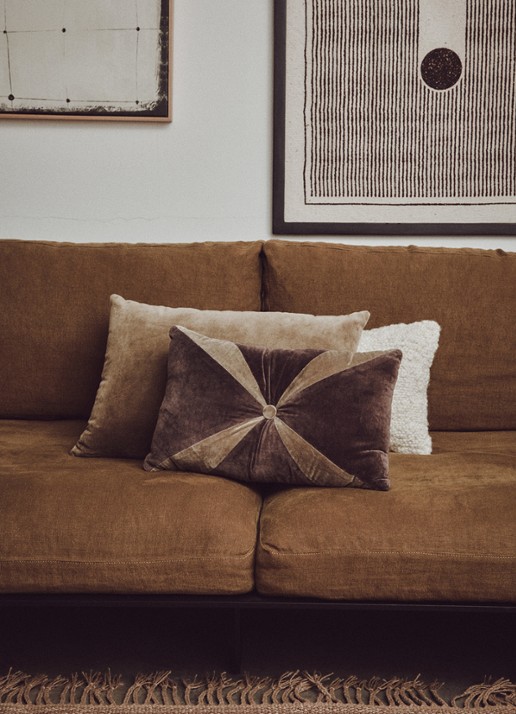 HKliving Sierkussen van fluweel 60 x 40 cm - voorkant 6 legergroen