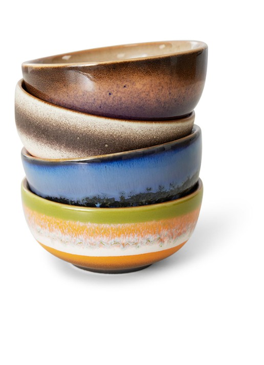 HKliving Sierra dipschaal 8 cm set van 4 - voorkant 2 multicolor