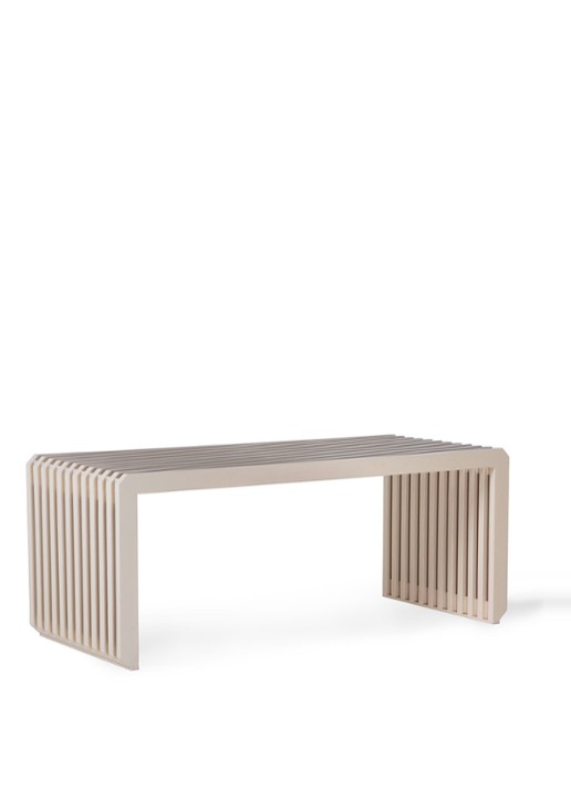 HKliving Slatted bankje 38 x 96 x 43 cm - detail 3 beige