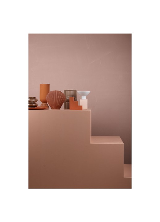 HKliving Smoked Brown Glass vaas S 11 cm - voorkant 4 bruin