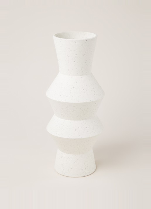 HKliving Speckled Angular vaas 41 cm - detail 2 gebroken wit