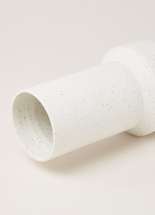 HKliving Speckled Straight vaas 32 cm - detail 3 gebroken wit
