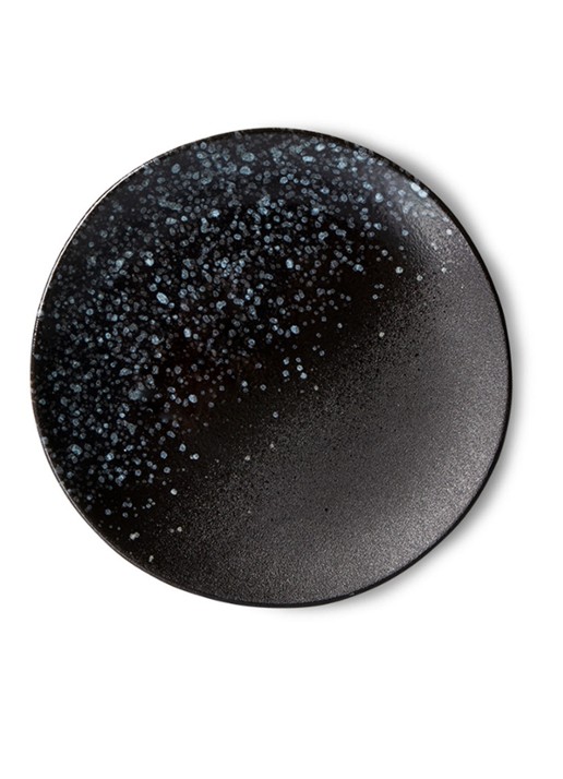 HKliving Stars ontbijtbord 17,5 cm set van 2 - voorkant 5 zwart