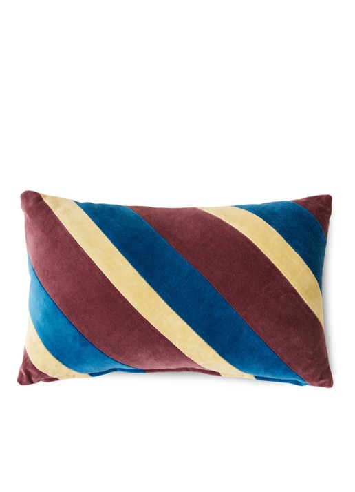 HKliving Striped sierkussen 30 x 50 cm - detail 7 aubergine