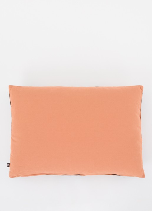 HKliving Striped Velvet sierkussen 40 x 60 cm - detail 3 roestbruin