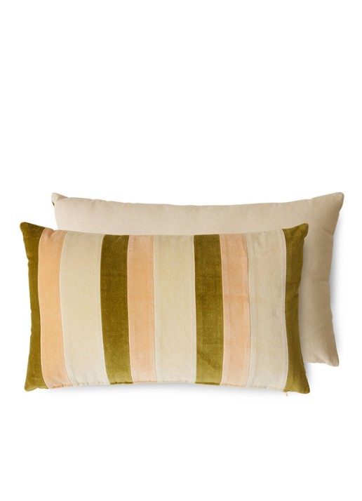 HKliving Striped Velvet sierkussen 60 x 35 cm - voorkant 6 multicolor