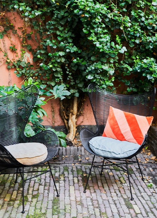 HKliving Striped Velvet sierkussen 60 x 40 cm - detail 5 oudroze