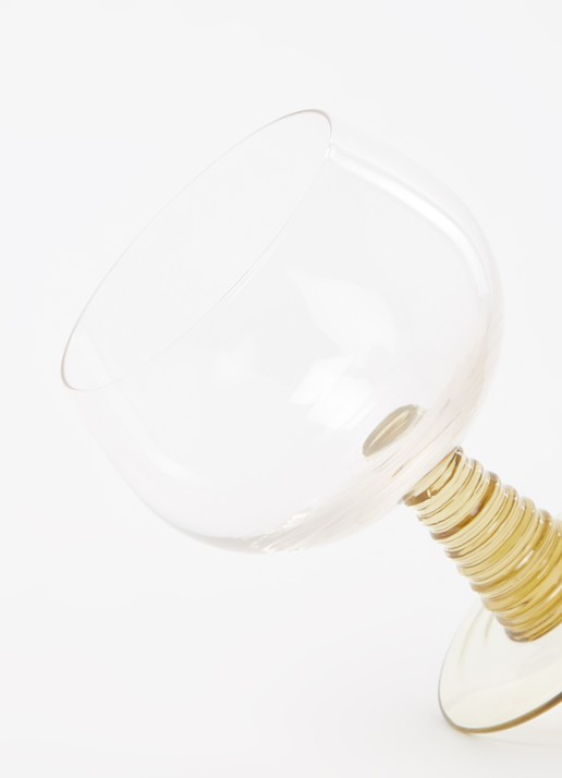 HKliving Swirl laag wijnglas 35 cl - detail 3 mosgroen