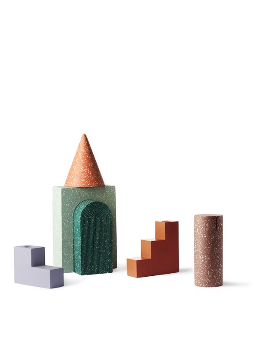 HKliving Terrazzo Cylinder fotostandaard - detail 4 donkerrood