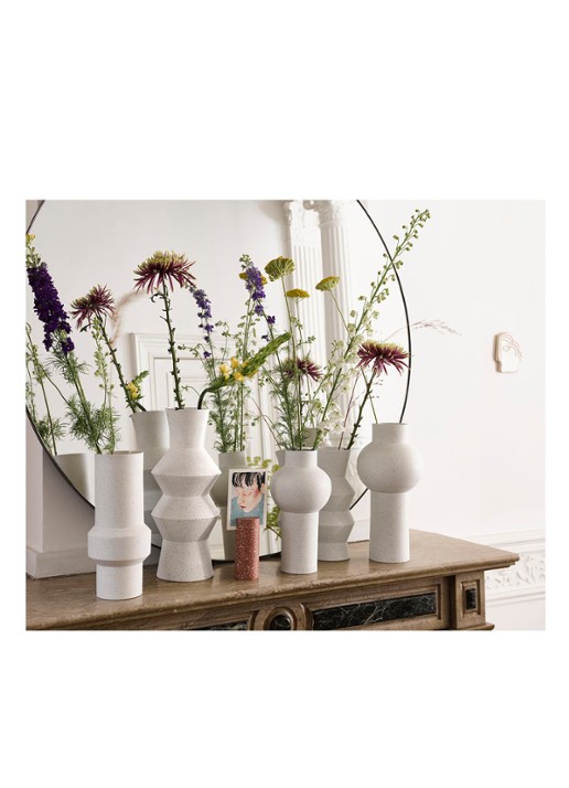 HKliving Terrazzo Cylinder fotostandaard - voorkant 2 donkerrood
