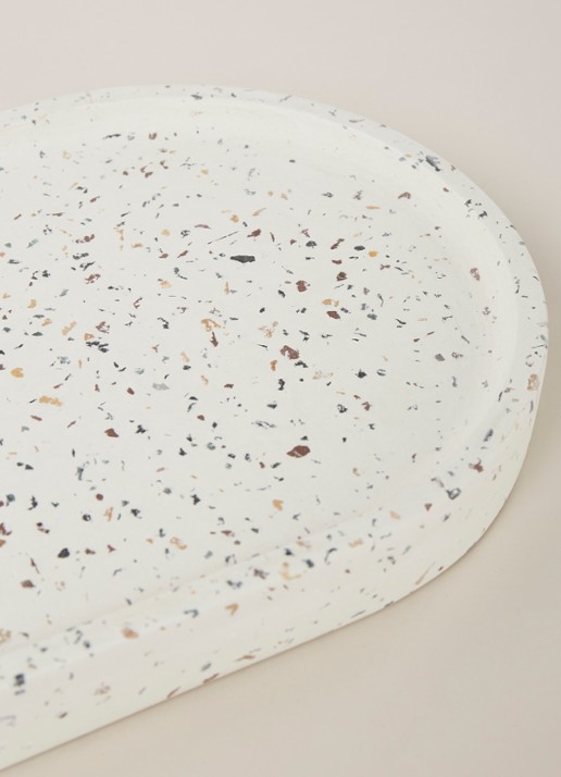 HKliving Terrazzo dienblad 32 cm - detail wit