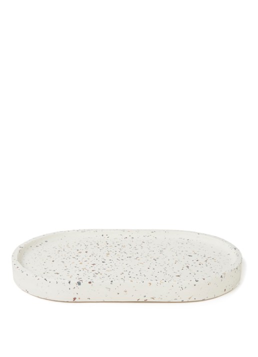 HKliving Terrazzo dienblad 32 cm - voorkant 2 wit