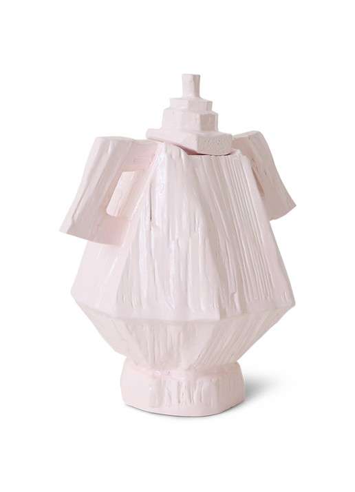 HKliving Teun Zwets Amfora vaas 38 cm - voorkant 3 lila