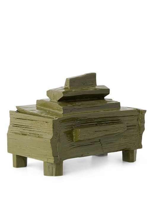 HKliving Teun Zwets opbergdoos 30 x 19 cm - voorkant 3 mosgroen