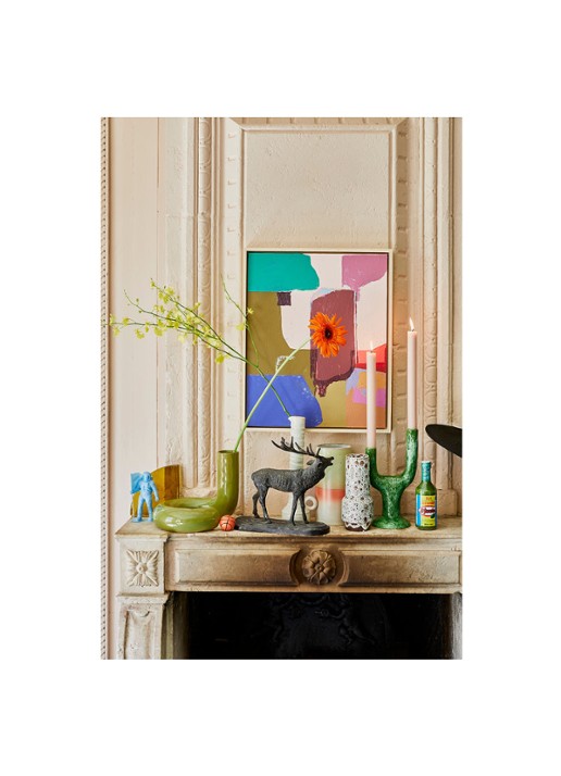 HKliving The Emeralds L kandelaar 27,5 cm - voorkant 2 groen