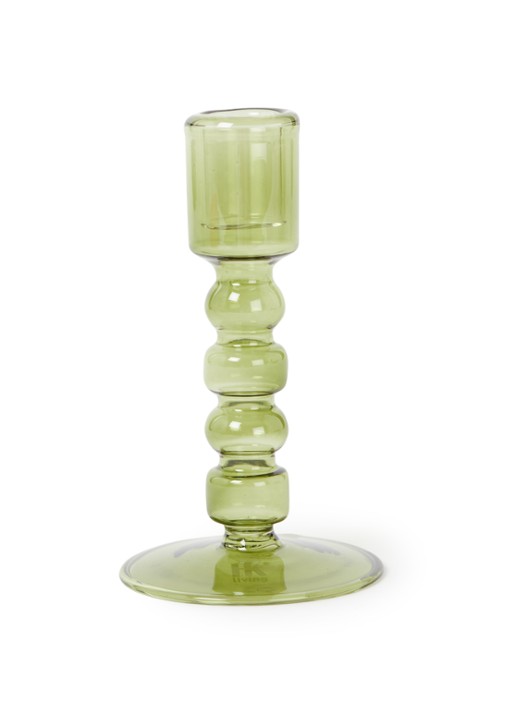HKliving The Emeralds M kandelaar 13 cm - voorkant groen