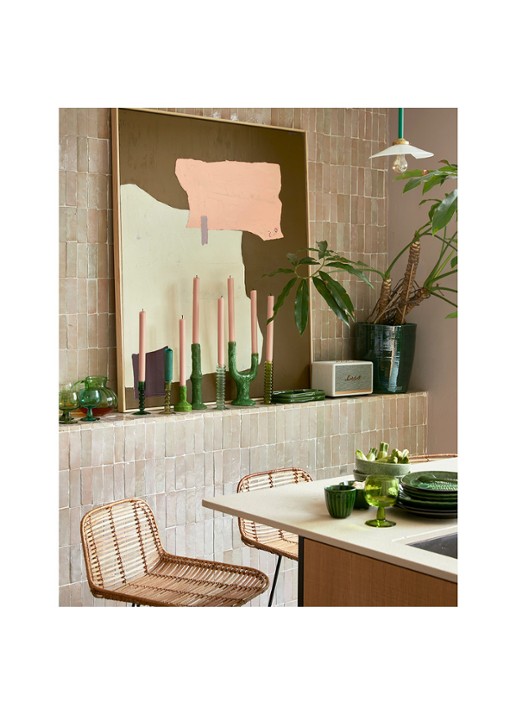 HKliving The Emeralds M kandelaar 13 cm - voorkant 2 groen
