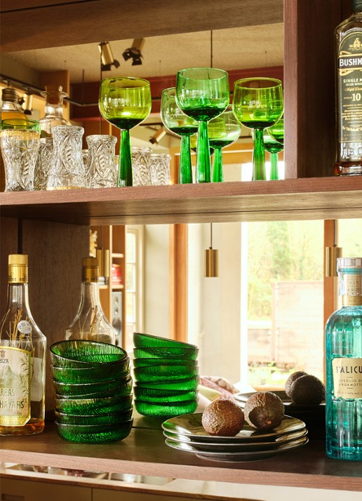 HKliving The Emeralds tall wijnglas set van 4 - voorkant 5 groen