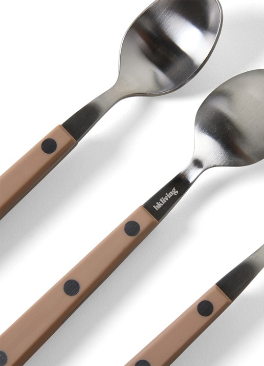 HKliving Theelepel set van 4 - voorkant 2 beige